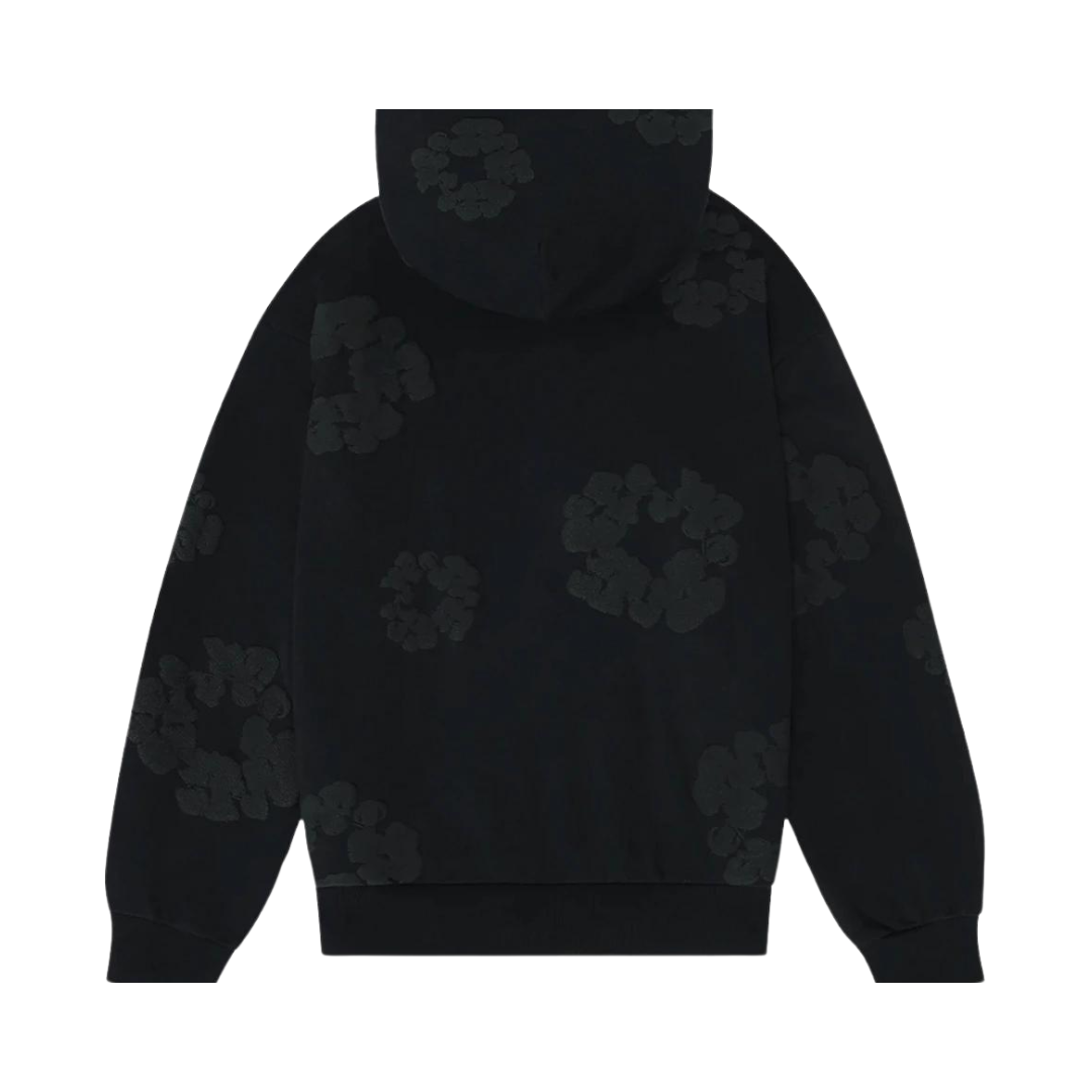 Denim Tears The Cotton Wreath Hoodie Black Monochrome