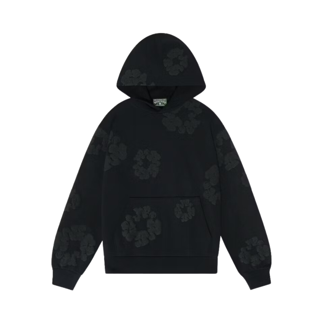 Denim Tears The Cotton Wreath Hoodie Black Monochrome