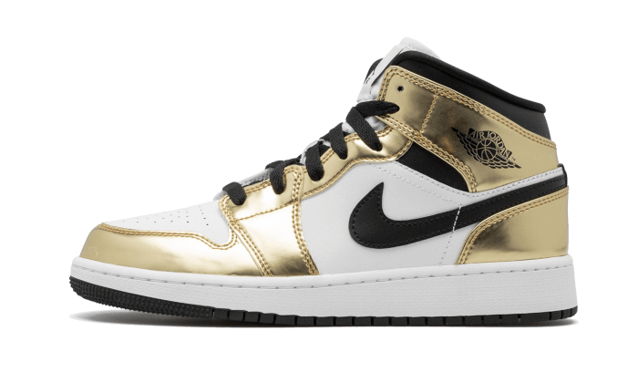 Air Jordan 1 Mid White Metallic Gold